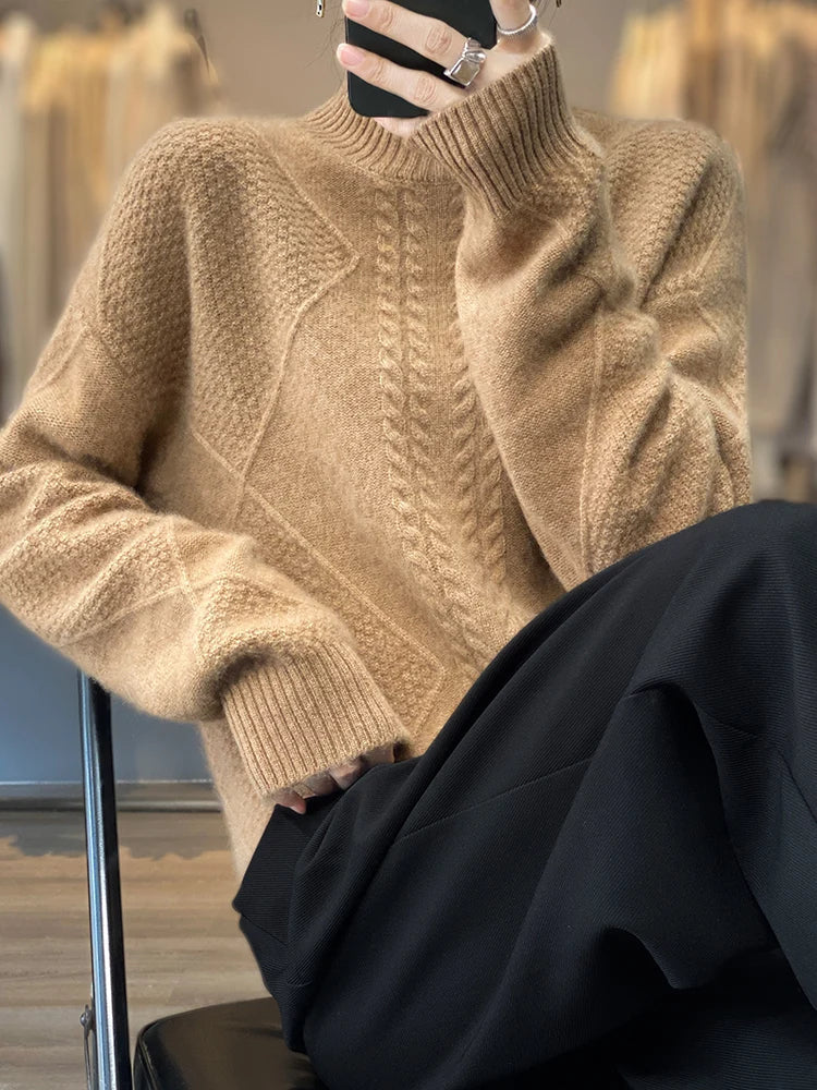 Cable Knit Turtleneck Sweater