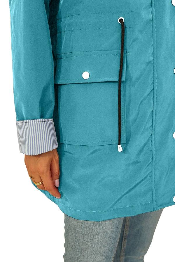 Hooded Water-Resistant Rain Jacket