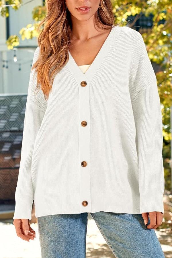 Relaxed Fit Button Down Cardigan