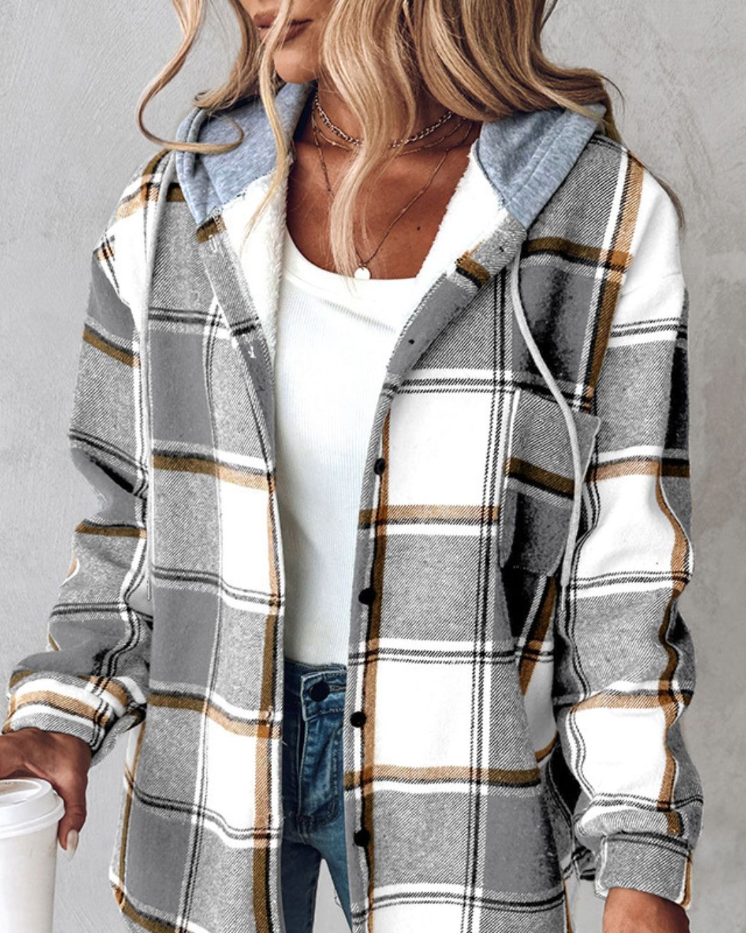 Plaid Hooded Jacket
