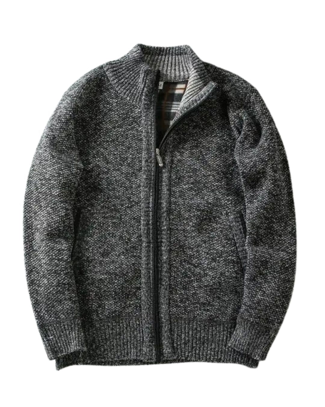 Plaid Lined Knit Jacket