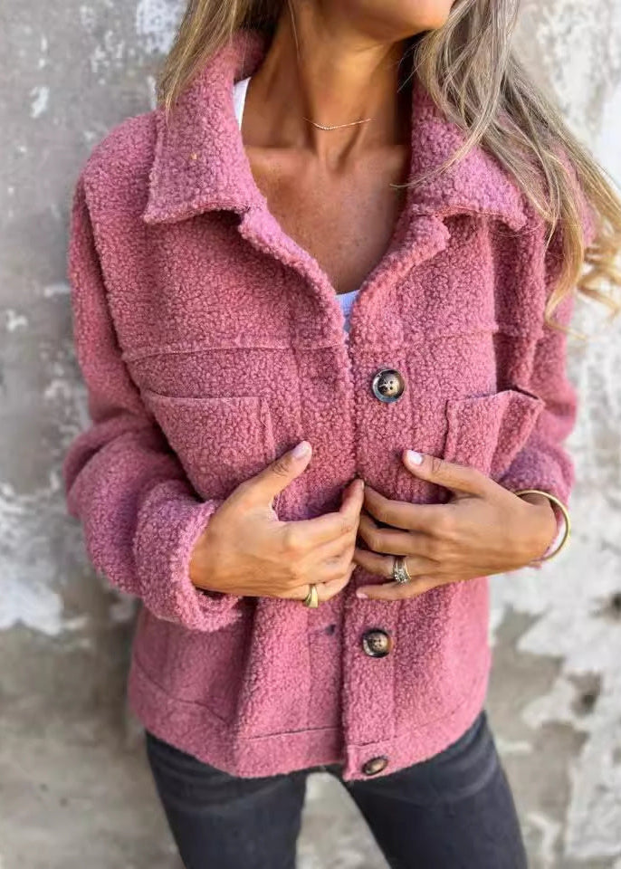 Soft Teddy Button Jacket