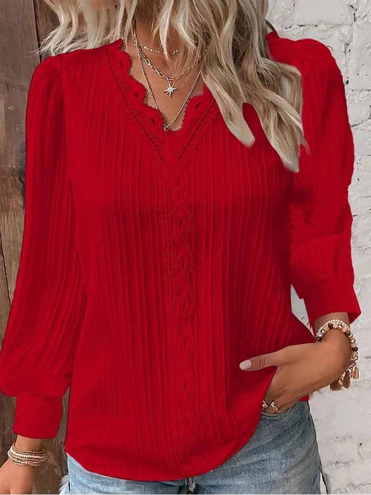 Anouk | Chiffon blouse met V-hals
