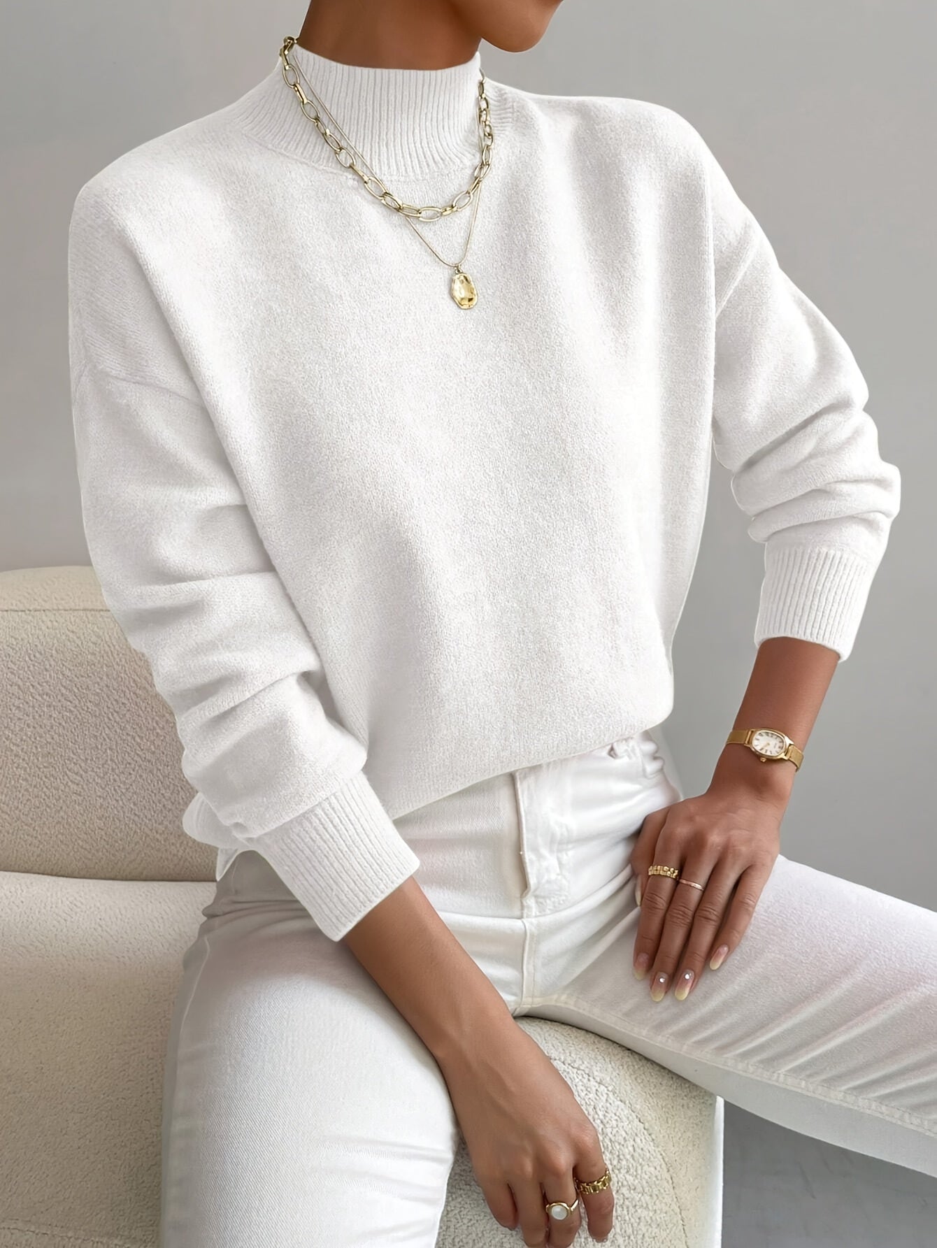 Elegant Mock Neck Sweater