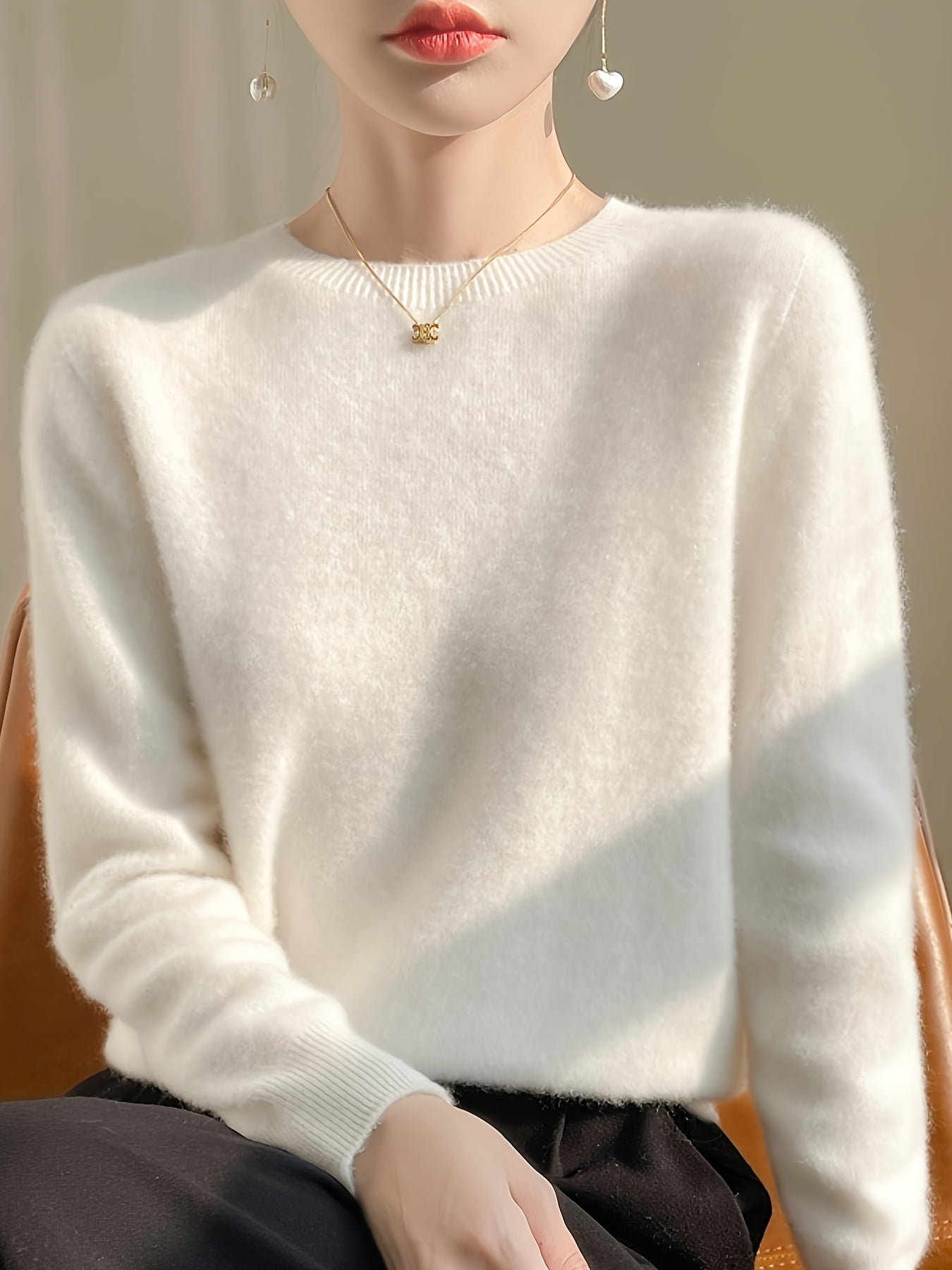 Danièle | Elegante Trui Met Ronde Hals