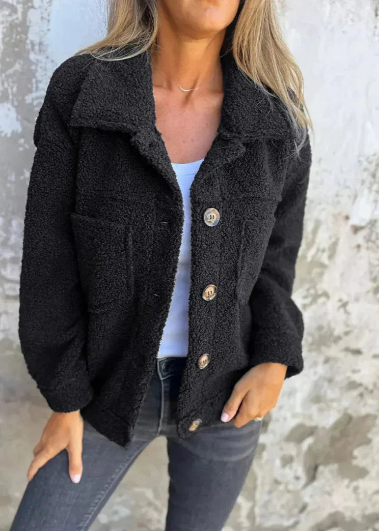 Soft Teddy Button Jacket