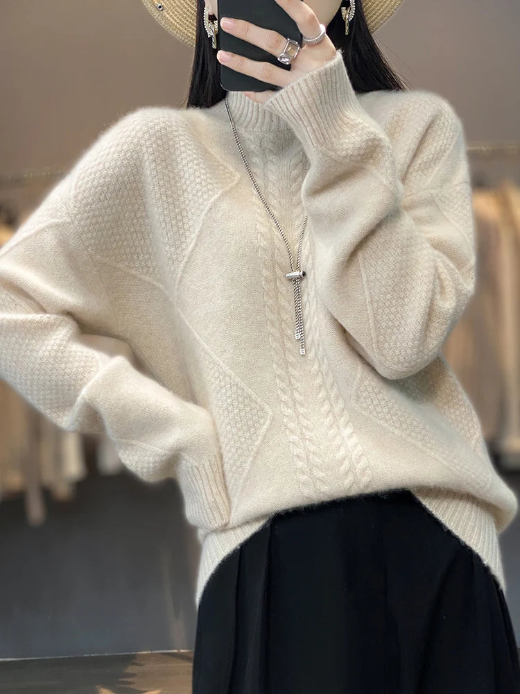 Cable Knit Turtleneck Sweater