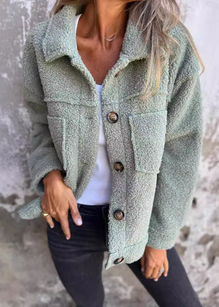Soft Teddy Button Jacket