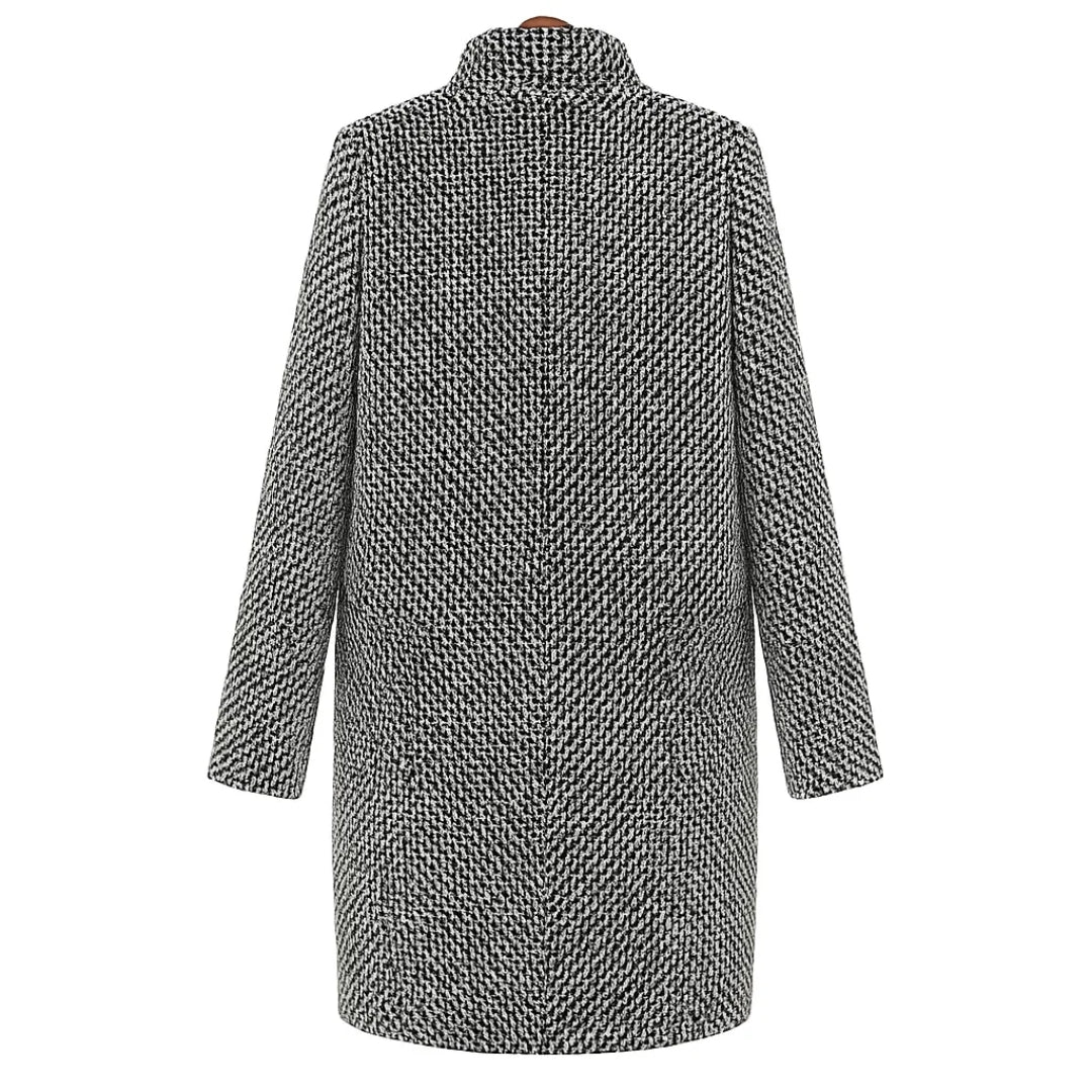 Classic Houndstooth Wool Coat