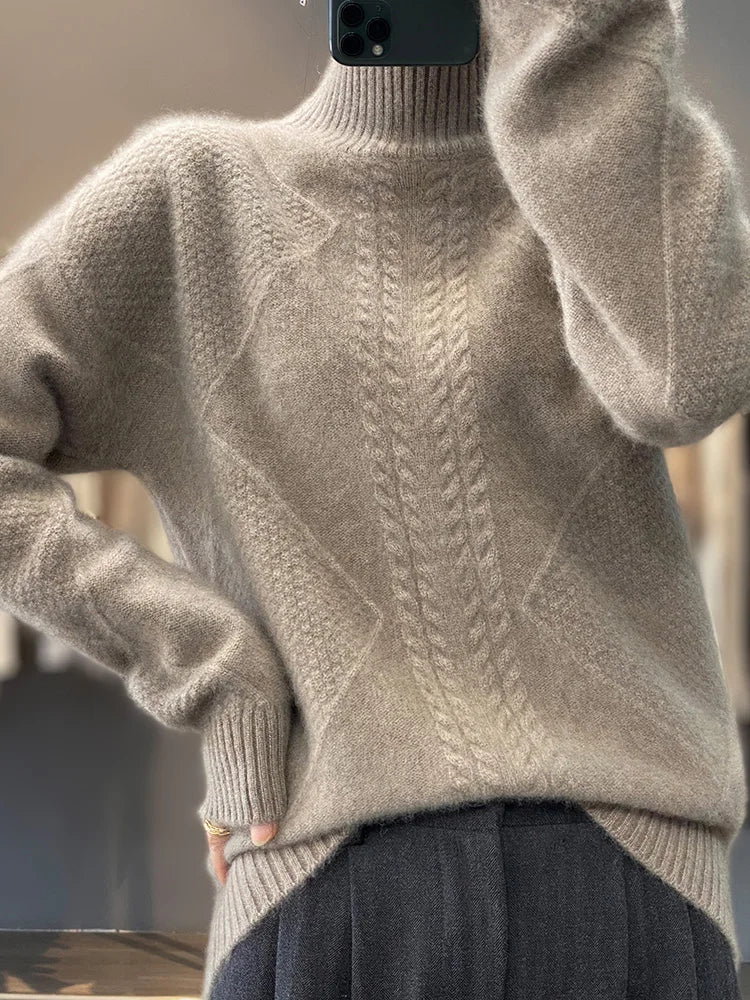 Cable Knit Turtleneck Sweater