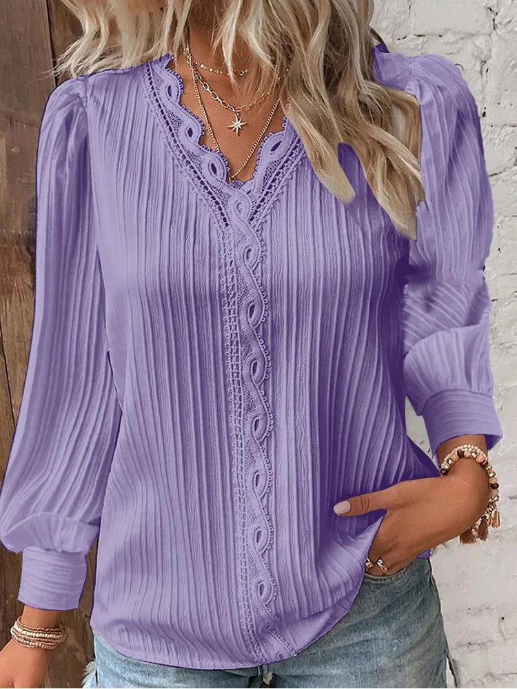 Anouk | Chiffon blouse met V-hals