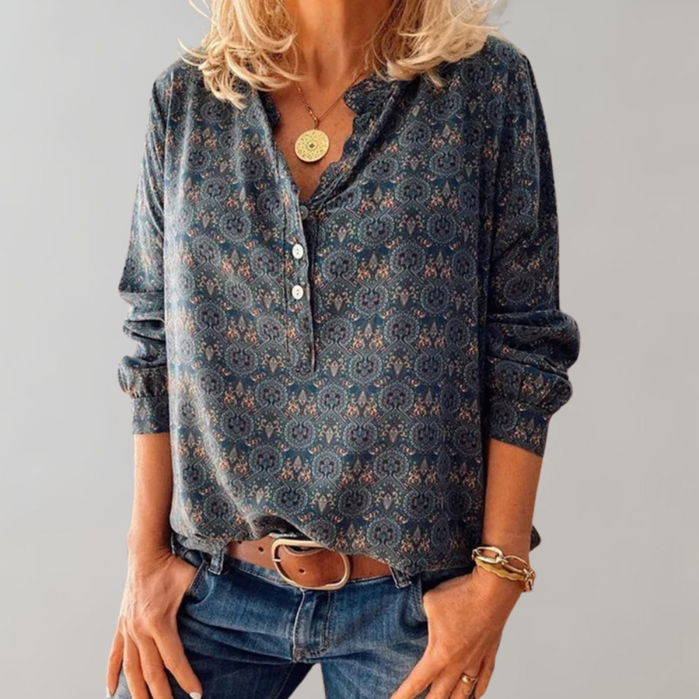 Aaltje | Vintage Blouse Met Knoopsluiting