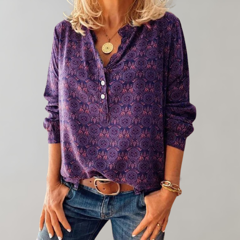 Aaltje | Vintage Blouse Met Knoopsluiting