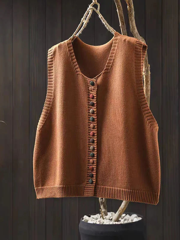 Classic Knit Button Vest
