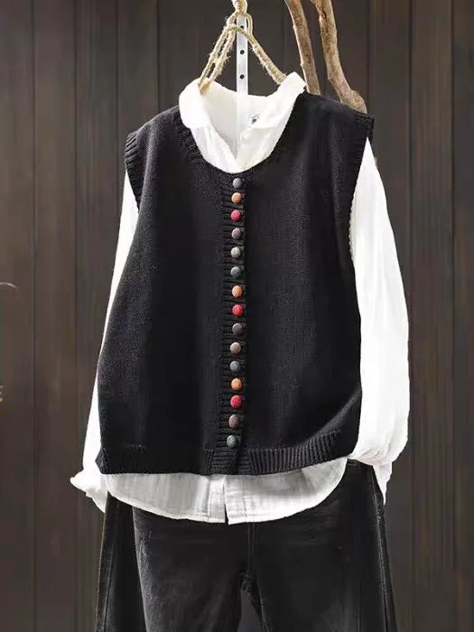 Classic Knit Button Vest