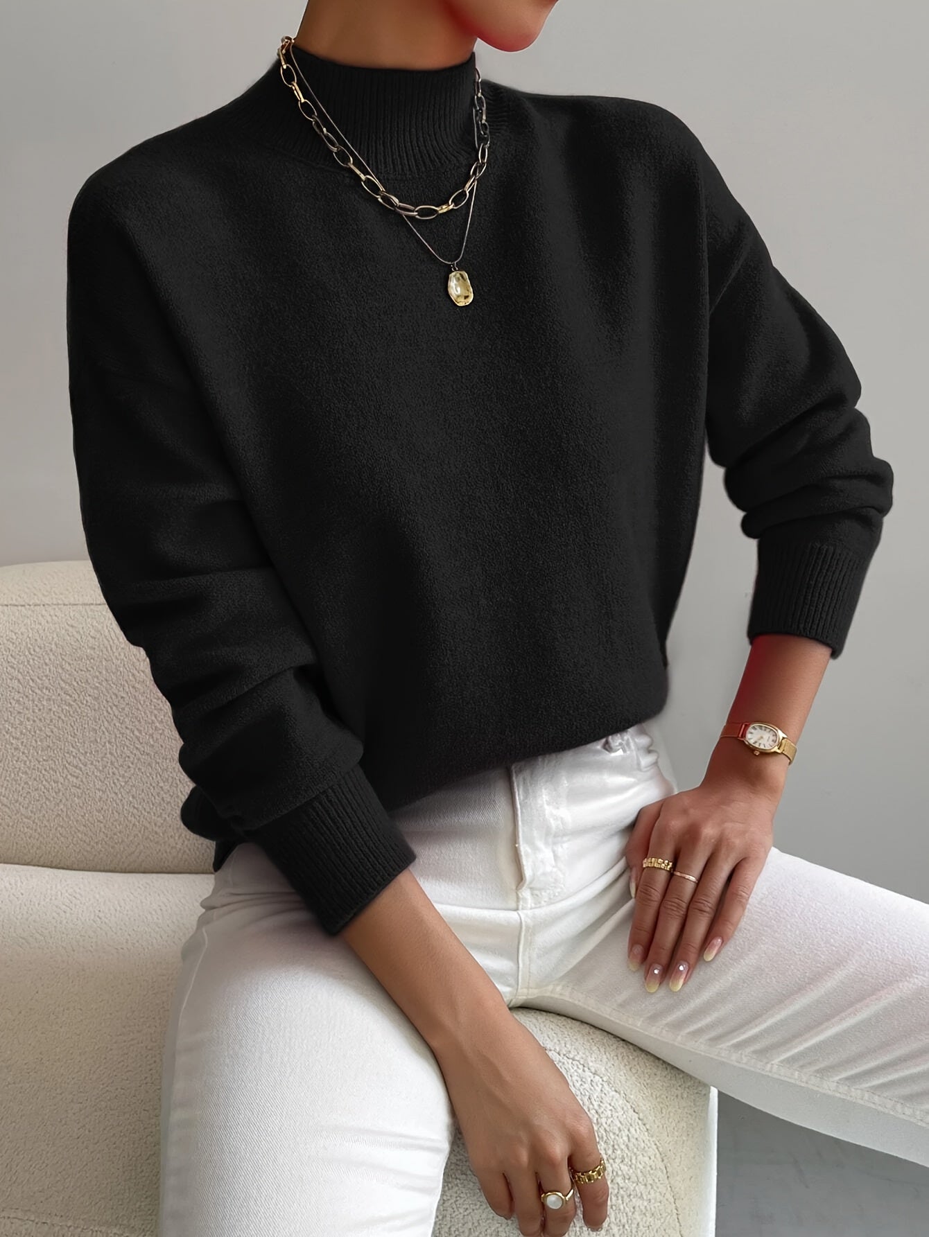 Elegant Mock Neck Sweater